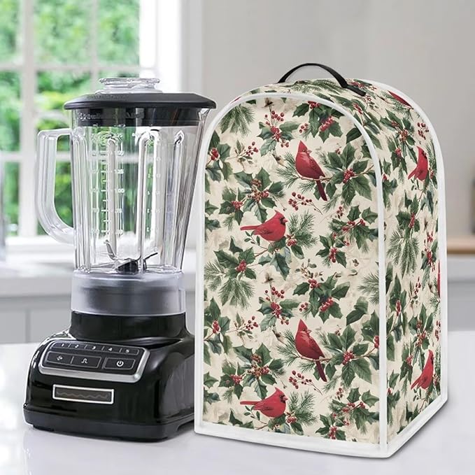 Christmas Teal Blender Cover for Kitchen Countertop Washable Small Appliance - Image 4