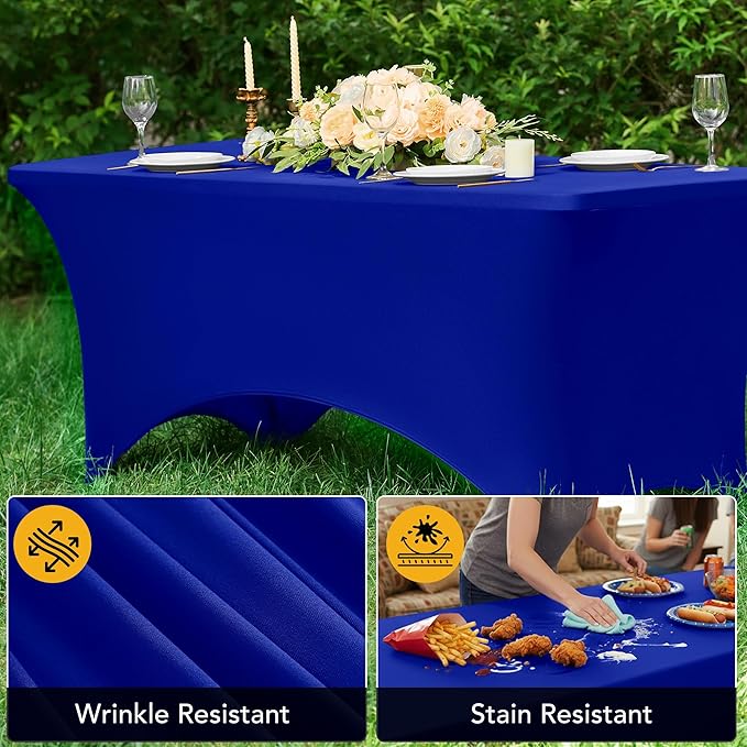 6-Pack Premium Royal Blue Spandex Tablecloths - Image 4