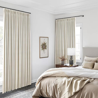 90 Inch Pinch Pleated Linen Blackout Curtains - Image 8