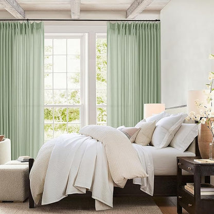Pinch Pleat Linen Sheer Curtains 96 Inches Long 100 Inch Wide - Image 3