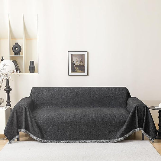 MEETSKY Black Couch Covers for 3 Cushion Couch Sofa Recliner Couch Cover L by MEETSKY