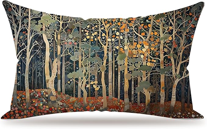 Rustic Autumn Forest Pillow Covers 20x12 Double-Sided, Fall Home Room Decor by Unknown