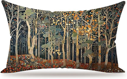 Rustic Autumn Forest Pillow Covers 20x12 Double-Sided, Fall Home Room Decor by Unknown