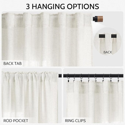 Nanspring Semi Sheer Linen Curtains - Image 2