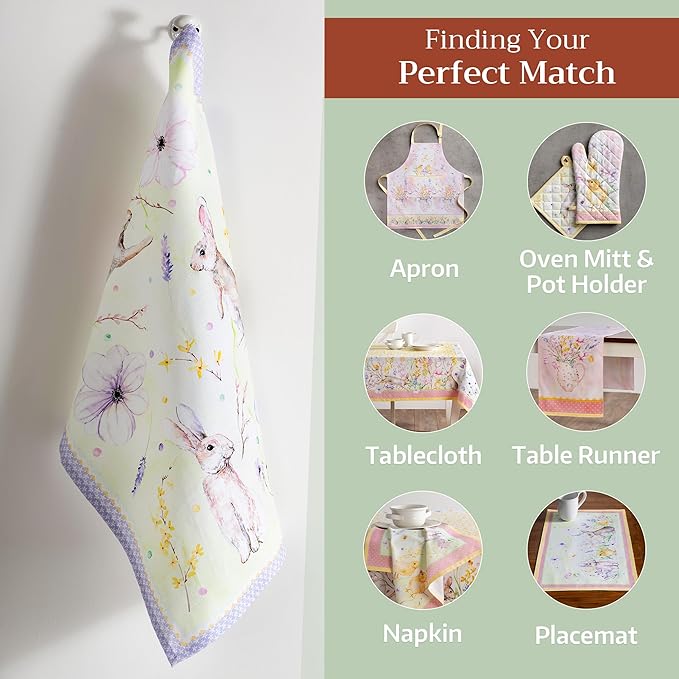 Maison d' Hermine Kitchen Towels Set of 3 100% Cotton 27.50" x 20" Reusable - Image 5