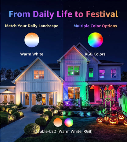 SUNVIE Halloween Spotlights Outdoor Waterproof 12W RGB LED Landscape Lights