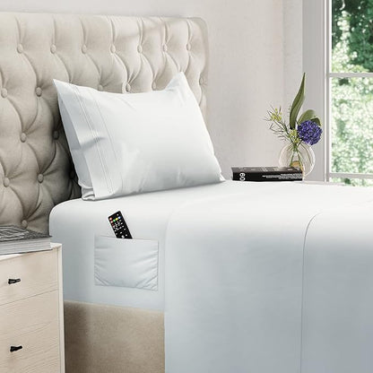 DREAMCARE Twin XL Sheet Sets – 3pcs Cooling Sheets – up to 15” Deep Pocket Twin by DREAMCARE