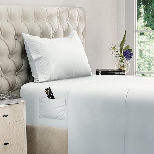 DREAMCARE Twin XL Sheet Sets – 3pcs Cooling Sheets – up to 15” Deep Pocket Twin by DREAMCARE