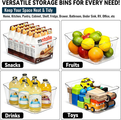 multi-use clear storage bins, pantry kitchen cabinet organizer, package contents