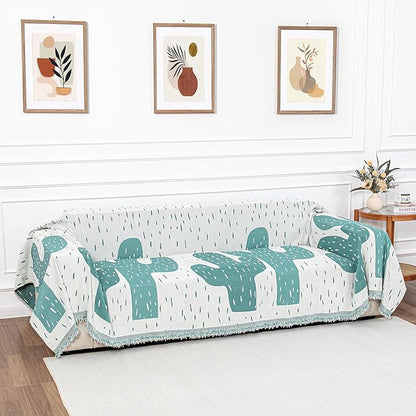 MYSKY HOME Couch Cover for Sectional Sofa Set Cactus Pattern Sofa Cover - Image 2
