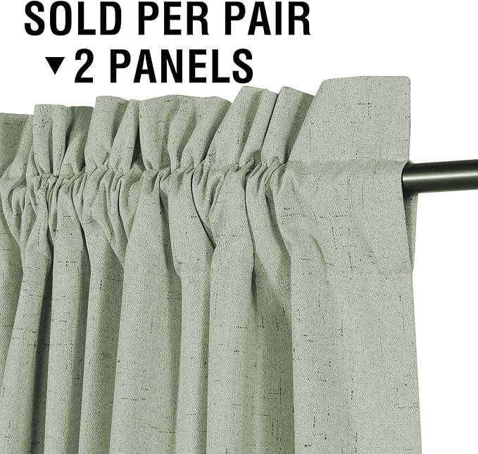 H.VERSAILTEX Linen Look 100% Blackout Curtains 63 Inches Long - Image 3