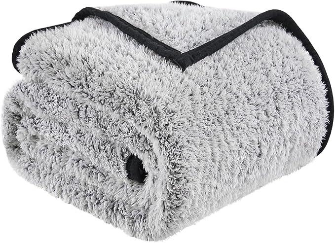 EMME Soft Sherpa Fleece Blanket Reversible Plush Fluffy Large Blanket, Light - Image 6