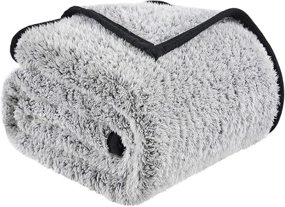 EMME Soft Sherpa Fleece Blanket Reversible Plush Fluffy Large Blanket, Light - Image 6