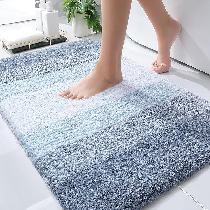 OLANLY Bathroom Rugs Mat 34x21, Extra Soft Absorbent Microfiber Bath Rugs by OLANLY