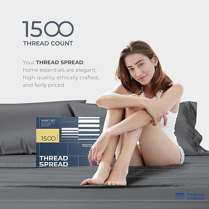 THREAD SPREAD 100% Egyptian Cotton Sheets Bed Set - Image 8