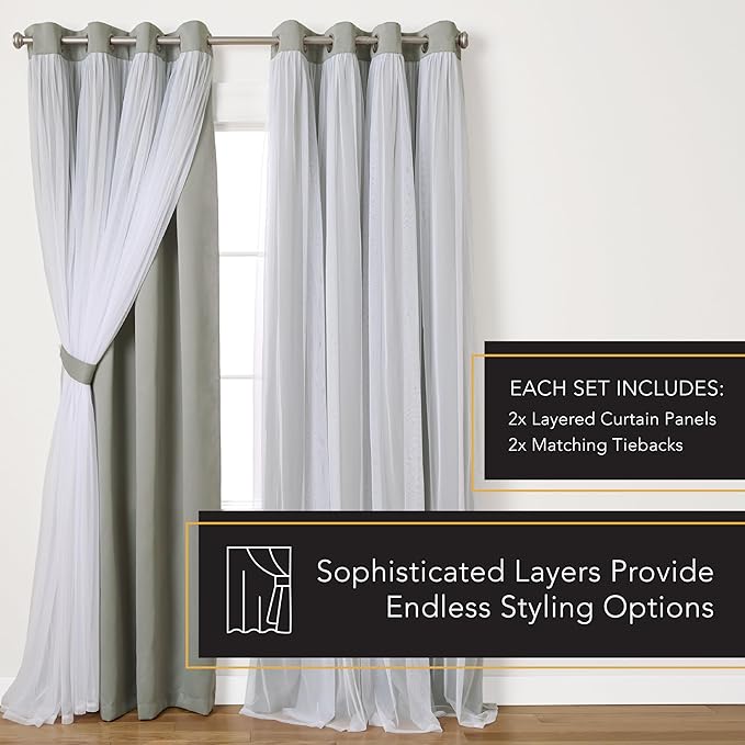 TOWN & COUNTRY LUXE Talia Double Layer Indoor Curtains, Sheer and Room - Image 11