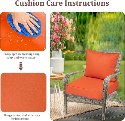 Outdoor Deep Seat Cushions for Patio Furniture Set of 2, Waterproof Outdoor - Image 7