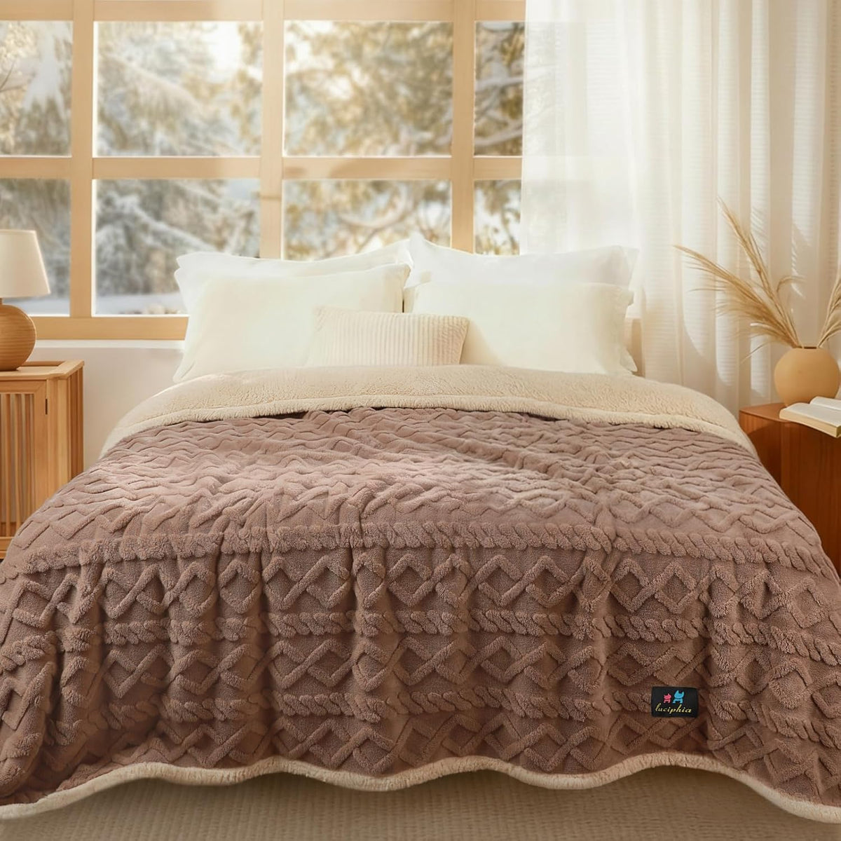 luciphia waterproof blanket for king bed reversible fleece, main product view