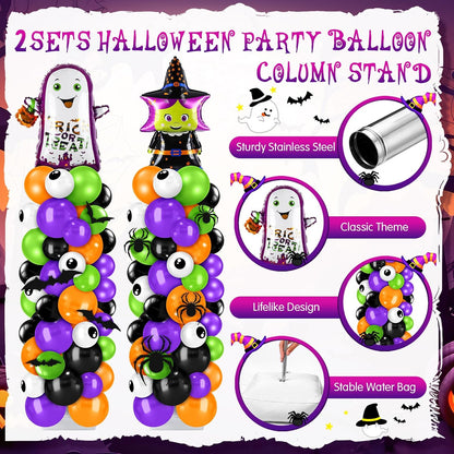 Kasyat 2 Sets Halloween Balloon Column Kit, Witch, Ghost