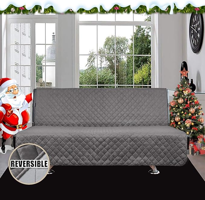 Easy-Going Futon Sofa Slipcover Reversible Armless, Furniture Protector Couch - Image 2