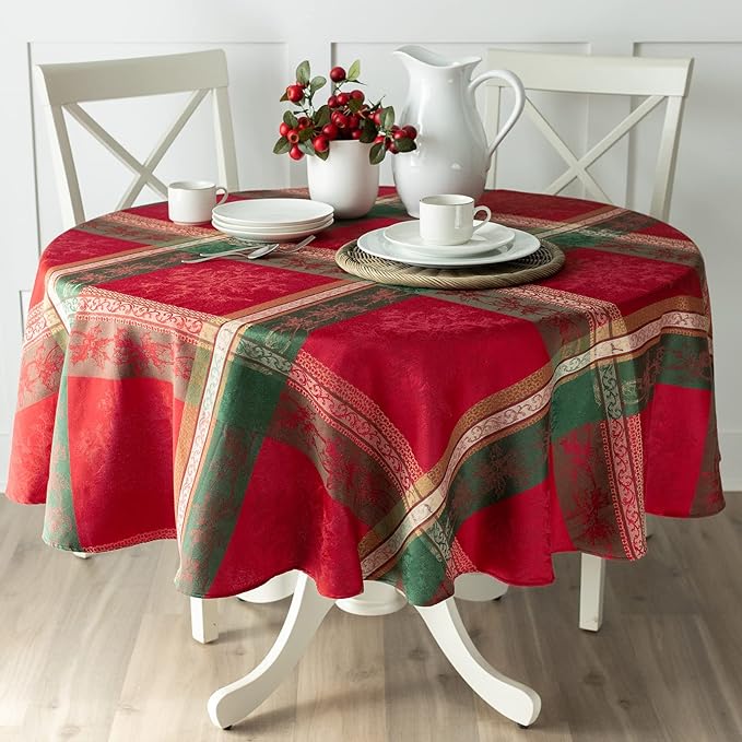 Benson Mills Heavyweight Yarn Dyed Jacquard Fabric Plaid Table Cloth, by BensonMills
