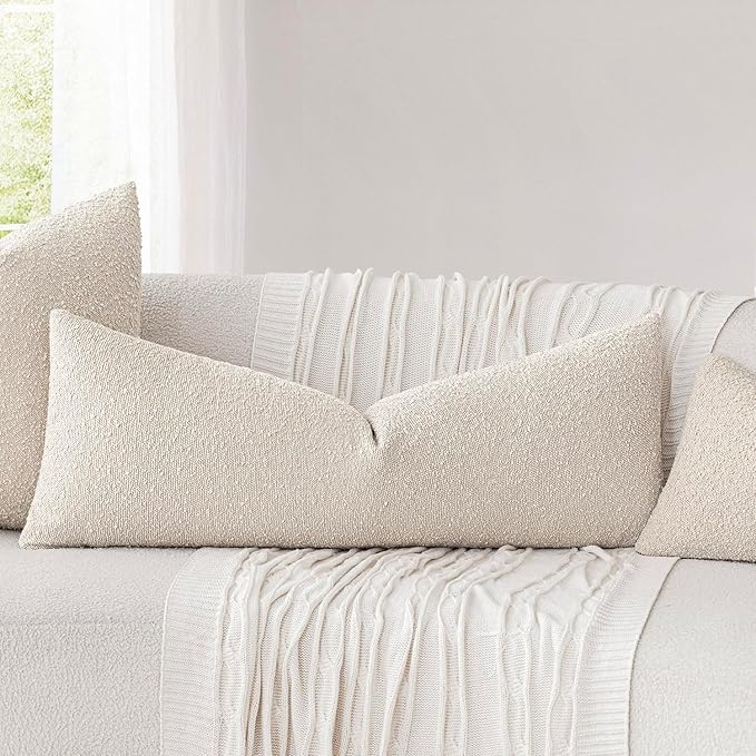 Foindtower Decorative Textured Boucle Throw Pillow Covers Accent Solid Pillow - Image 5