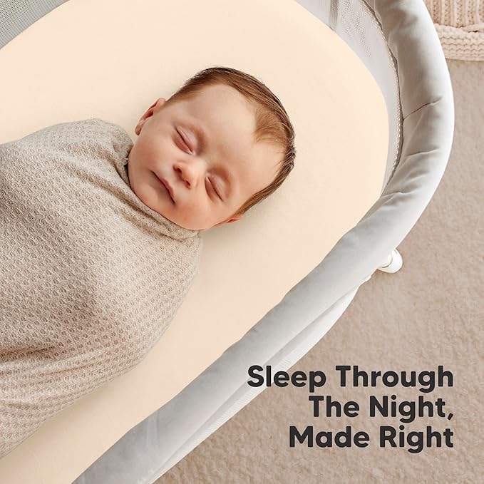 2-Pack Organic Bassinet Sheets for Girls, Boys - Image 6