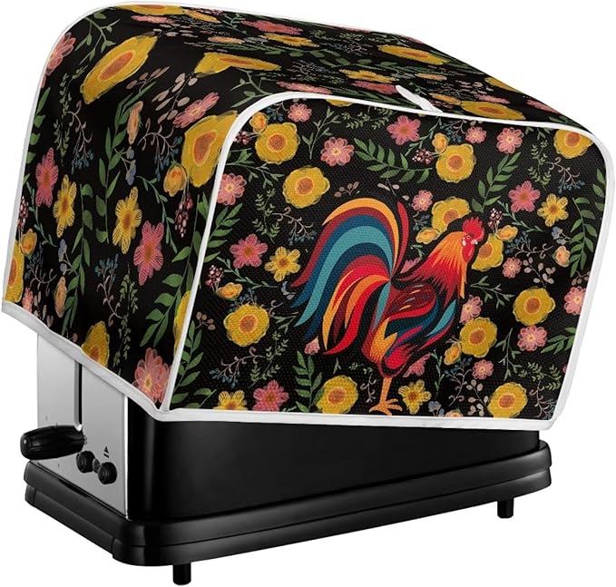 ZFRXIGN Sunflower Chicken Toaster Cover 2 Slice Wide Slot Toaster Rooster Cover - Image 5