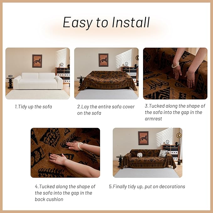 MYSKY HOME Boho Couch Cover Sofa Covers, Couch Covers - Image 7