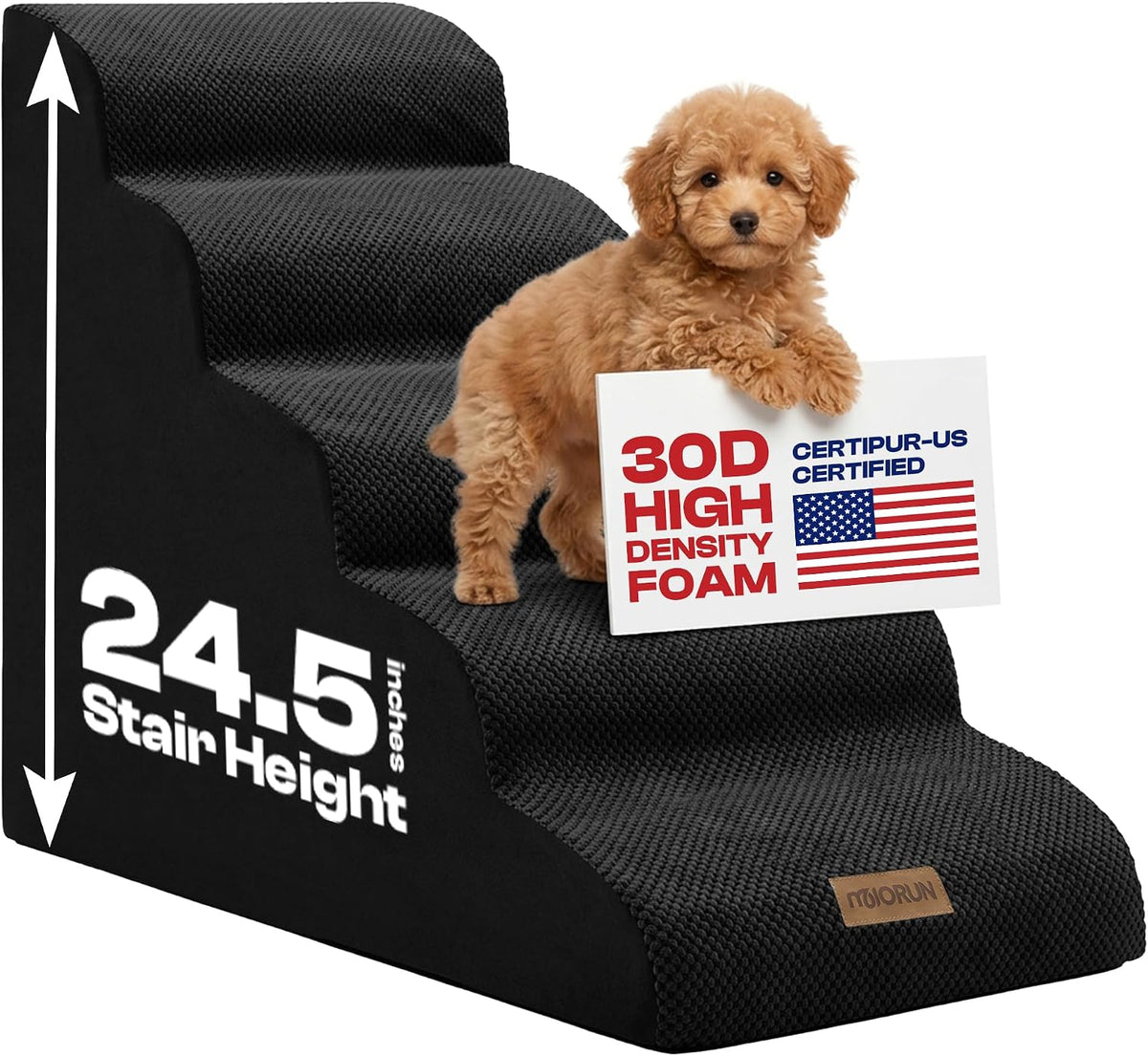 miorun dog stairs for high beds, 24.5" foam, main product view