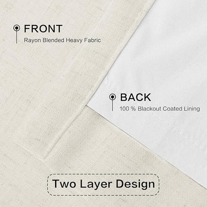 IVAPUPU Natural Linen Blend Pinch Pleated Blackout Curtains - Image 4