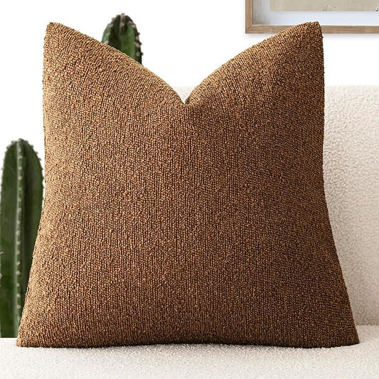 Foindtower Decorative Textured Boucle Throw Pillow Covers Accent Solid Pillow by Foindtower