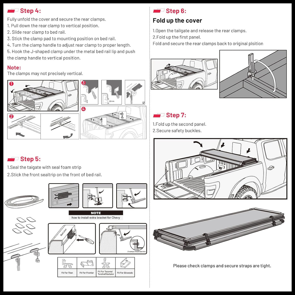 bdfhyk tri-fold truck bed tonneau cover for nissan, front angle view