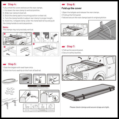 bdfhyk tri-fold truck bed tonneau cover for nissan, front angle view