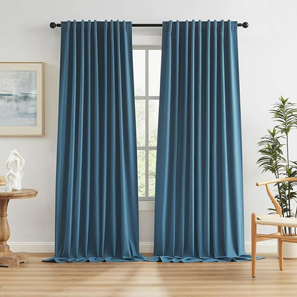 KEQIAOSUOCAI Flax Linen Textured Blackout Curtains 72 Inch Wide x 96 Inch Long by KEQIAOSUOCAI