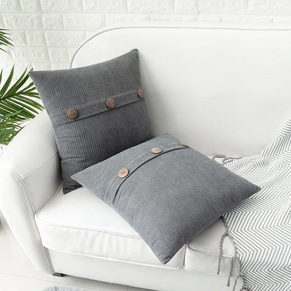HWY 50 Gray Grey Chenille Throw Pillow Covers 18x18 Inch - Image 5