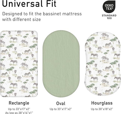 Muslin Bassinet Fitted Sheets, 2 Pack - Image 4