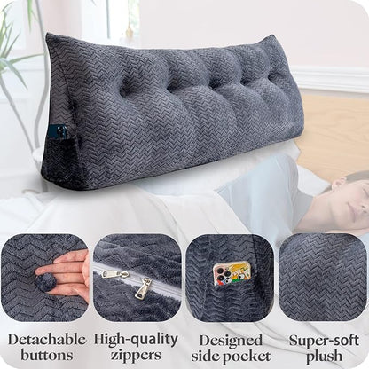 Large Bolster Triangular Headboard Wedge Backrest Positioning Support Bed Rest - Image 3