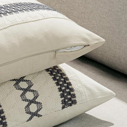 MIULEE Set of 2 Gray Boho Decorative Lumbar Pillow Covers 12x20 Inch Farmhouse - Image 5