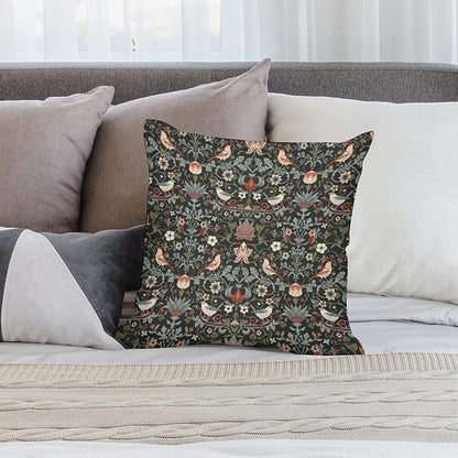 William Morris Floral Original Throw Pillow Covers Boho Chic Retro Floral Bird - Image 5