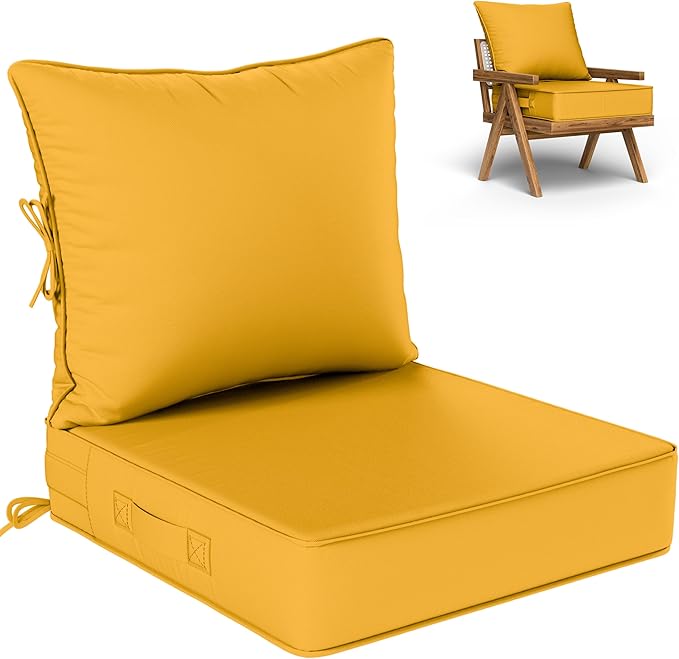 Outdoor Seat Cushion Set 24 L × 24 W × 5 H Inch Waterproof & Fade Resistant by VisitheKimunukStore