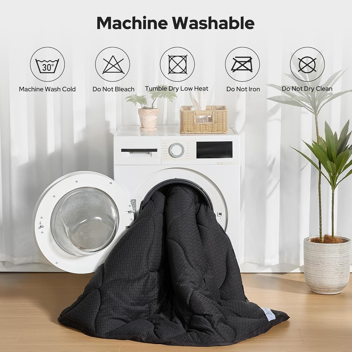 bedlore waterproof queen mattress protector, breathable mattress pad, front angle view