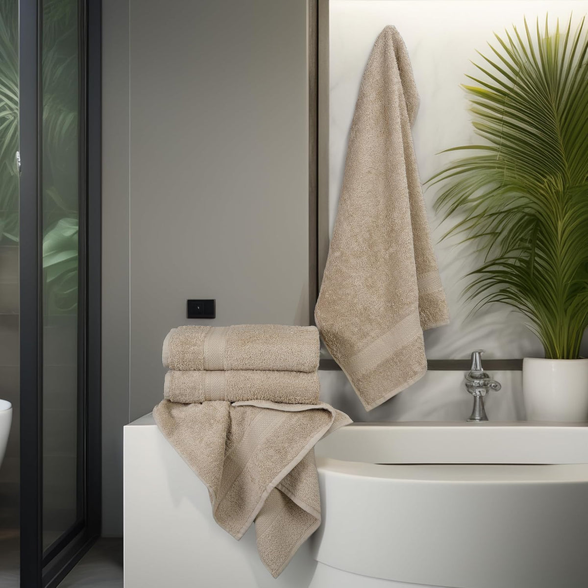 texcraft large bath towels set of 6 –, package contents