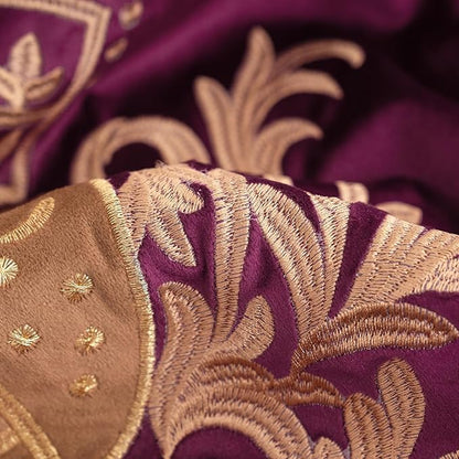Aeckself Luxury Embroidery Velvet Pillow Cover 20x20 Inch, European Shield - Image 6