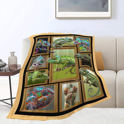 Lizard Blanket Lizard Throw Blanket Flannel Stuff Merch Cozy Decor Fleece Plush - Image 3