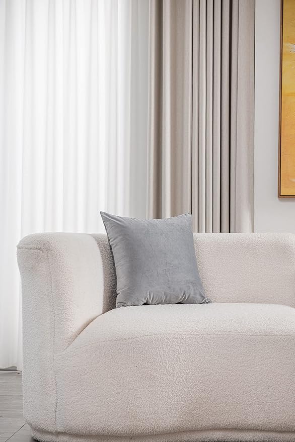 Decorative Pillow Cases 18x18 Light-Grey: 2 Pack Cozy Soft Velvet Square Throw - Image 3