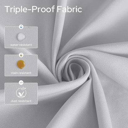 HOMEIDEAS Non-See-Through Light Grey Privacy Semi Sheer Curtains 96 Inches Long - Image 3