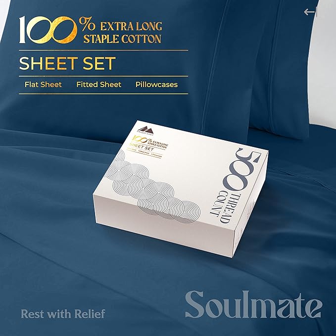 Mayfair Linen 500 Thread Count Split King Sheets Sets - Image 4