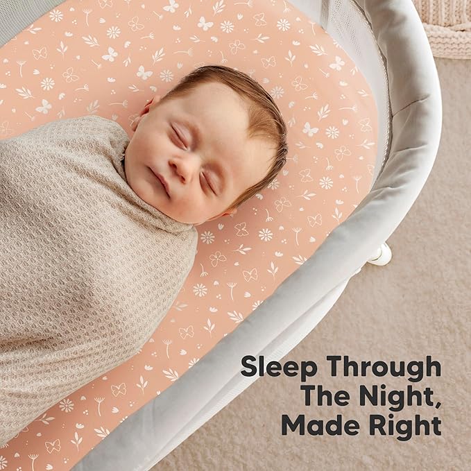 2-Pack Organic Bassinet Sheets for Girls, Boys - Image 6