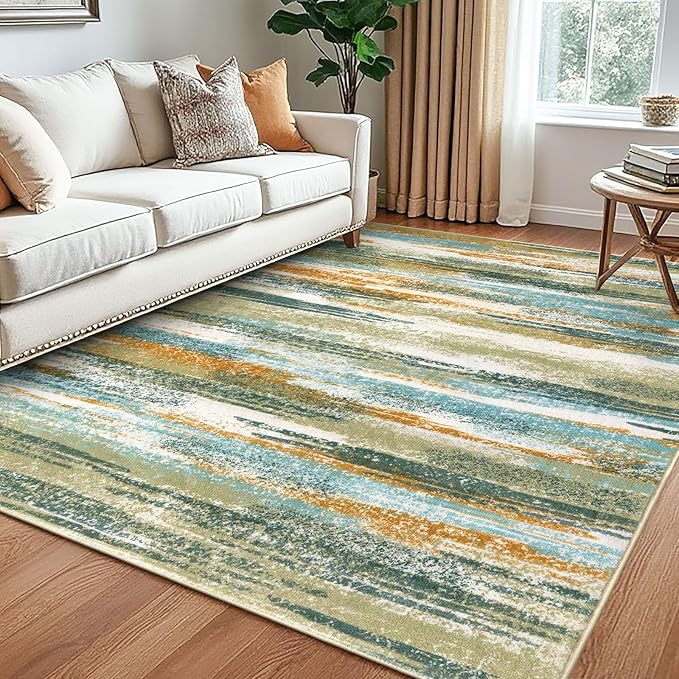 Modern Abstract 5x7 Machine Washable Area Rug Non-Slip Soft Bedroom Living Romm by lansny